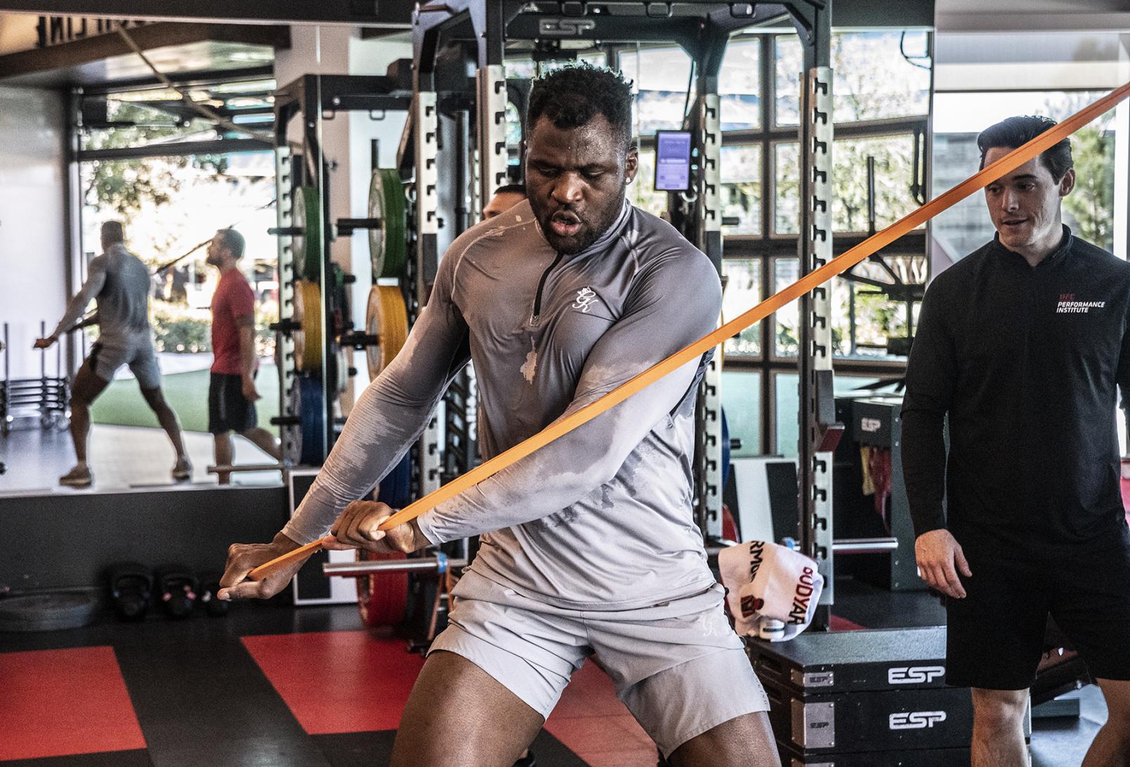 04 - UFC Heavyweight contender Francis Ngannou training at the UFC Performance Institute