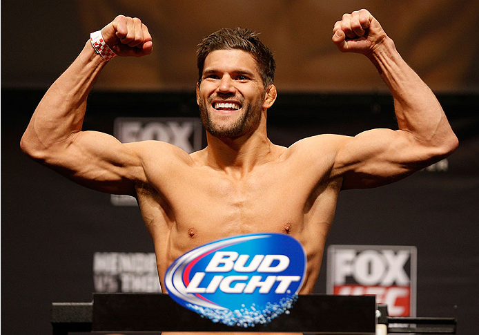 CHICAGO, IL - JANUARY 24: Josh Thomson weighs in during the UFC weigh-in event at the Chicago Theatre on January 24, 2014 in Chicago, Illinois. (Photo by Josh Hedges/Zuffa LLC/Zuffa LLC via Getty Images)