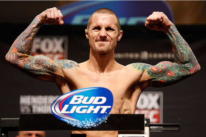 CHICAGO, IL - JANUARY 24: Eddie Wineland weighs in during the UFC weigh-in event at the Chicago Theatre on January 24, 2014 in Chicago, Illinois. (Photo by Josh Hedges/Zuffa LLC/Zuffa LLC via Getty Images)