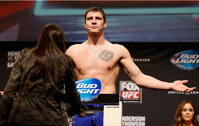 CHICAGO, IL - JANUARY 24: Nikita Krylov weighs in during the UFC weigh-in event at the Chicago Theatre on January 24, 2014 in Chicago, Illinois. (Photo by Josh Hedges/Zuffa LLC/Zuffa LLC via Getty Images)