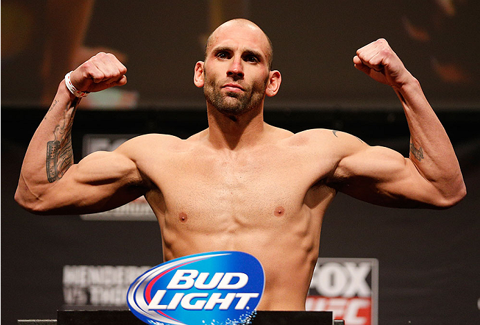 CHICAGO, IL - JANUARY 24: George Sullivan weighs in during the UFC weigh-in event at the Chicago Theatre on January 24, 2014 in Chicago, Illinois. (Photo by Josh Hedges/Zuffa LLC/Zuffa LLC via Getty Images)