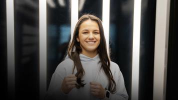 Bella Mir poses a photo inside the UFC Performance Institute (photo by Gavin Porter/Zuffa LLC)