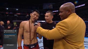 Li Jingliang talks to Daniel Cormier about his win at UFC Fight Night: Ortega vs Rodriguez.