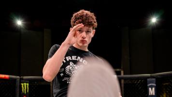 Chase Hooper at media day for UFC Fight Night: Kattar vs Allen on October 26, 2022. (Photo by Kaylie Foster/Zuffa LLC)