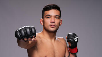 Christian Rodriguez poses for a portrait backstage during the UFC Fight Night event at UFC APEX on October 29, 2022 in Las Vegas, Nevada. (Photo by Mike Roach/Zuffa LLC)