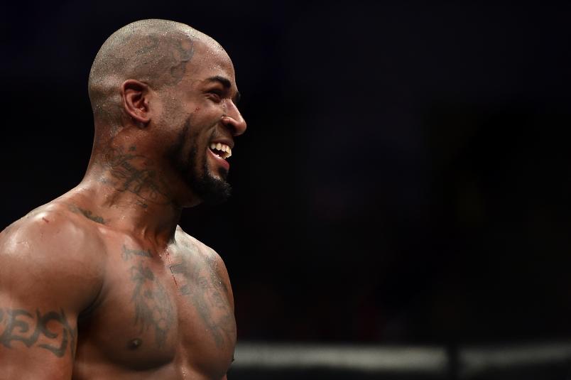 Bobby Green reacts after defeating Erik Koch in their lightweight bout against Erik Koch during the UFC Fight Night event inside the Spectrum Center on January 27, 2018 in Charlotte, North Carolina. (Photo by Jared C. Tilton /Zuffa LLC)