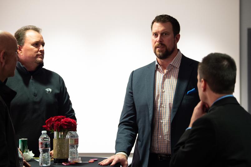 Black Monday keynote speaker Ryan Leaf before speaking to the crowd at UNLV. Photo credit: Chris Unger.