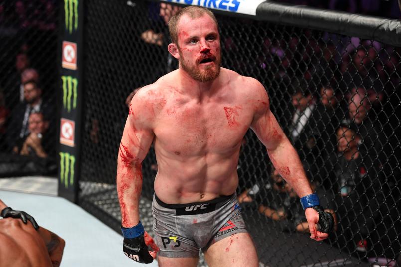 Gunnar Nelson of Iceland celebrates his victory over Alex Oliveira of Brazil in their welterweight fight during the UFC 231 event at Scotiabank Arena on December 8, 2018 in Toronto, Canada. (Photo by Josh Hedges/Zuffa LLC/Zuffa LLC via Getty Images)