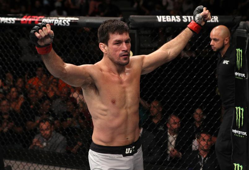 FORTALEZA, BRAZIL - FEBRUARY 02: Demian Maia of Brazil celebrates after his submission victory over Lyman Good in their welterweight fight during the UFC Fight Night event at CFO Centro de Formacao Olimpica on February 2, 2019 in Fortaleza, Brazil. (Photo by Buda Mendes/Zuffa LLC/Zuffa LLC via Getty Images)
