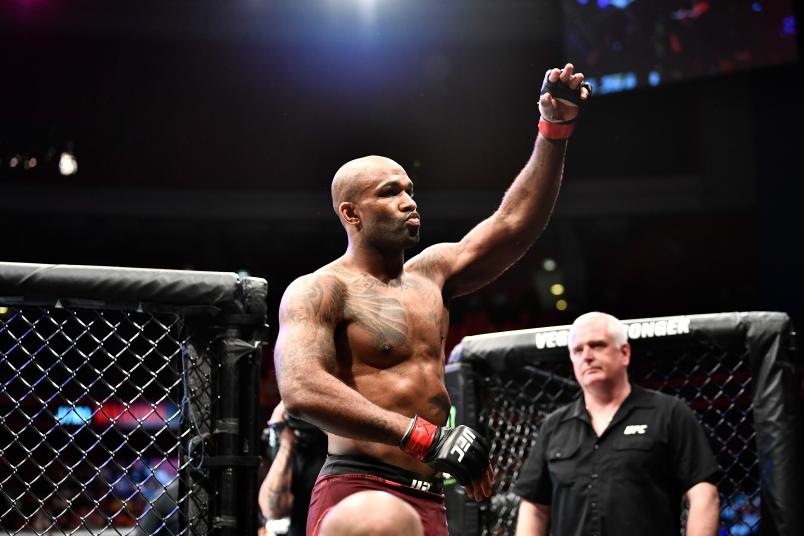 STOCKHOLM, SWEDEN - JUNE 01: Jimi Manuwa of England prepares to enter the Octagon prior to his light heavyweight bout against Aleksandar Rakic of Austria during the UFC Fight Night event at Ericsson Globe on June 1, 2019 in Stockholm, Sweden. (Photo by Jeff Bottari/Zuffa LLC/Zuffa LLC via Getty Images)