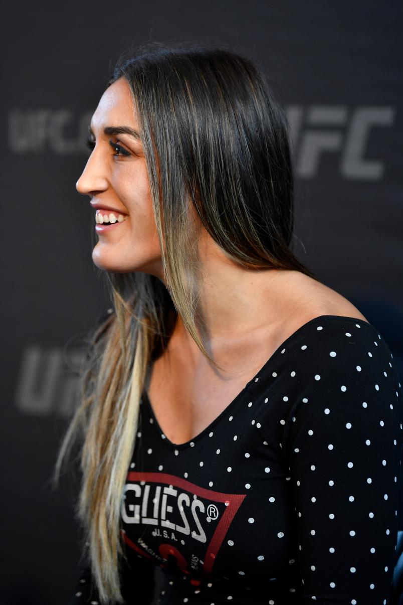 CHICAGO, IL - JUNE 06: Tatiana Suarez interacts with the media during the UFC 238 Ultimate Media Day at the United Center on June 6, 2019 in Chicago, Illinois. (Photo by Jeff Bottari/Zuffa LLC/Zuffa LLC via Getty Images)
