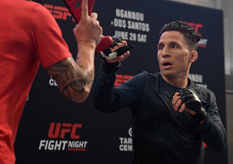 BLOOMINGTON, MINNESOTA - JUNE 26: Joe Benavidez trains at the UFC Fight Night Ngannou v Dos Santos: Open Workouts at Mall of America on June 26, 2019 in Bloomington, Minnesota. (Photo by Hannah Foslien/Zuffa LLC/Zuffa LLC)