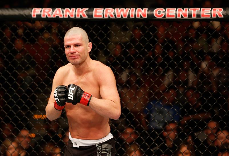 AUSTIN, TX - NOVEMBER 22: Matt Wiman stands in the Octagon before his lightweight bout against Isaac Vallie-Flagg during the UFC Fight Night event at The Frank Erwin Center on November 22, 2014 in Austin, Texas. (Photo by Josh Hedges/Zuffa LLC/Zuffa LLC via Getty Images)