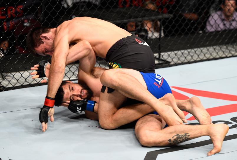 VANCOUVER, BC - AUGUST 27: Demian Maia of Brazil (top) controls the body of Carlos Condit of the United States in their welterweight bout during the UFC Fight Night event at Rogers Arena on August 27, 2016 in Vancouver, British Columbia, Canada. (Photo by Jeff Bottari/Zuffa LLC/Zuffa LLC via Getty Images)