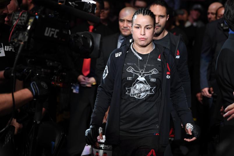DENVER, CO - NOVEMBER 10: Raquel Pennington enters the arena prior to facing Germaine de Randamie of The Netherlands in their women's bantamweight bout during the UFC Fight Night event inside Pepsi Center on November 10, 2018 in Denver, Colorado. (Photo by Josh Hedges/Zuffa LLC/Zuffa LLC via Getty Images)