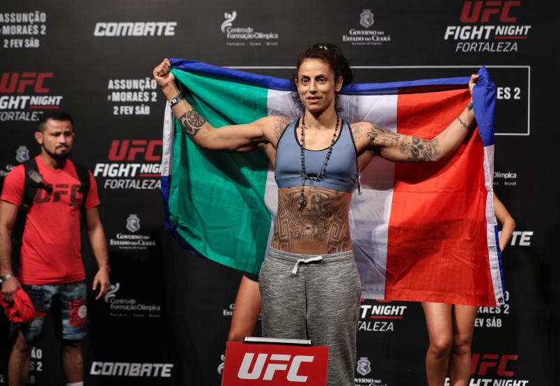 Mara Romero Borella of Italy poses on the scale during the UFC Fight Night Assuncao v Moraes 2 Weigh-Ins at CFO Centro de Formacao Olimpica on February 01, 2019 in Fortaleza, Brazil. (Photo by Buda Mendes/Zuffa LLC via Getty Images)