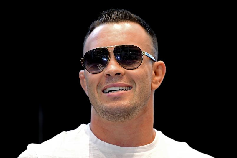 NEWARK, NEW JERSEY - JULY 31: Colby Covington reacts during the UFC Fight Night Open Workouts at Prudential Center on July 31, 2019 in Newark, New Jersey. (Photo by Steven Ryan/Zuffa LLC via Getty Images)