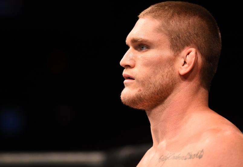 SAN DIEGO, CA - JULY 15: Todd Duffee enters the Octagon before facing Frank Mir in their heavyweight bout during the UFC event at the Valley View Casino Center on July 15, 2015 in San Diego, California. (Photo by Jeff Bottari/Zuffa LLC)