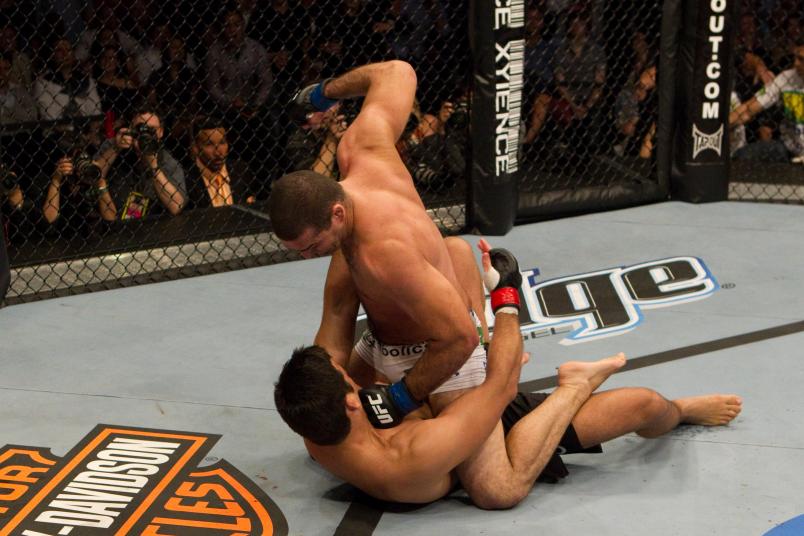 MONTREAL - MAY 8: Mauricio "Shogun" Rua (white shorts) def. Lyoto Machida (black shorts) - KO - 3:35 round 1 during UFC 113 at Bell Centre on May 8, 2010 in Montreal, Quebec, Canada. (Photo by Josh Hedges/Zuffa LLC via Getty Images)
