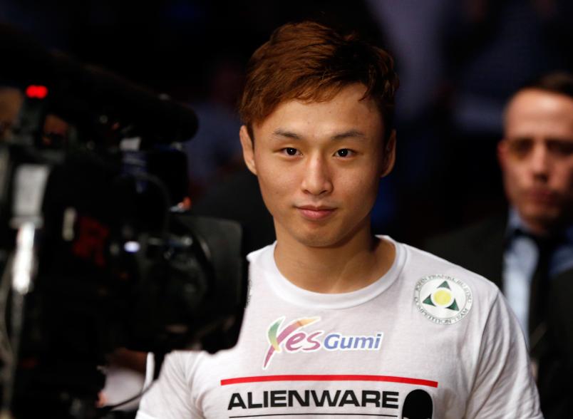 AUSTIN, TX - NOVEMBER 22: Doo Ho Choi of South Korea enters the arena before his featherweight bout against Juan Puig of Mexico during the UFC Fight Night event at The Frank Erwin Center on November 22, 2014 in Austin, Texas. (Photo by Josh Hedges/Zuffa LLC/Zuffa LLC via Getty Images)