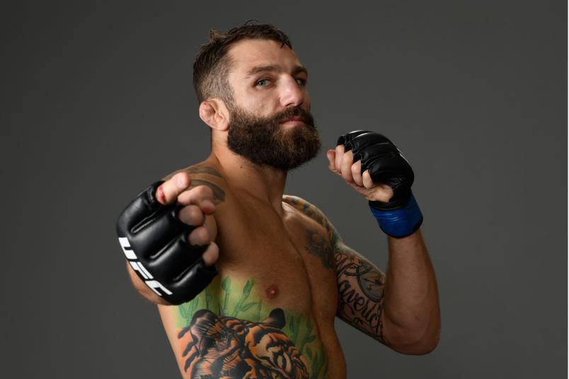 LAS VEGAS, NV - JULY 06: Michael Chiesa poses for a portrait during the UFC 239 event at T-Mobile Arena on July 6, 2019 in Las Vegas, Nevada. (Photo by Mike Roach/Zuffa LLC/Zuffa LLC)