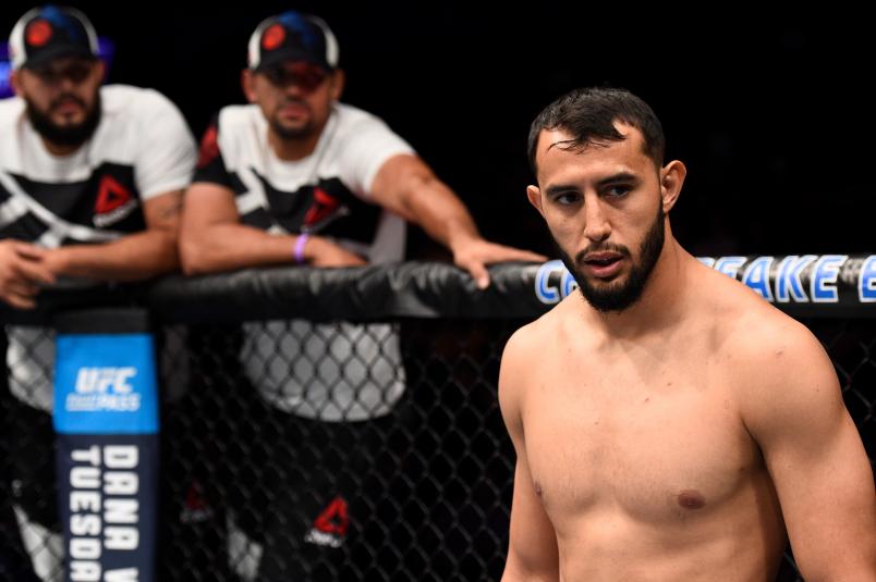 Dominick Reyes stands in the Octagon prior to his light heavyweight bout against Joachim Christensen of Denmark during the UFC Fight Night event at the Chesapeake Energy Arena on June 25, 2017 in Oklahoma City, Oklahoma. (Photo by Brandon Magnus/Zuffa LLC via Getty Images)