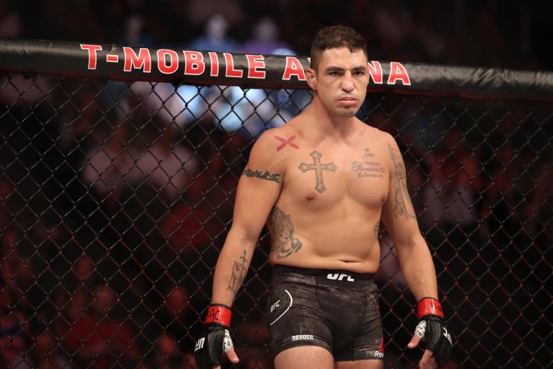 Diego Sanchez enters the octagon against Michael Chiesa in their welterweight fight during the UFC 239 event at T-Mobile Arena on July 6, 2019 in Las Vegas, Nevada. (Photo by Christian Petersen/Zuffa LLC)