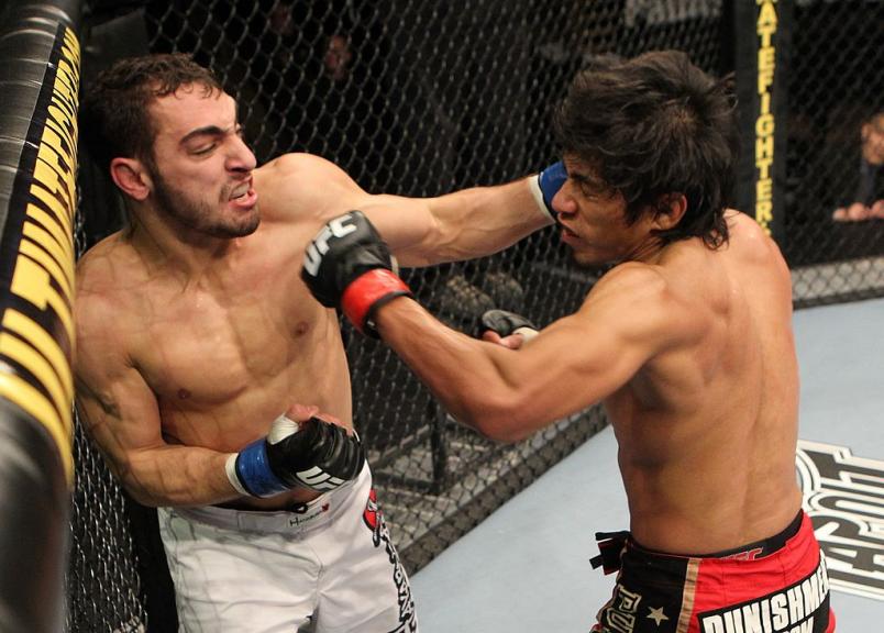 Will Pace and Nick Campuzano throw punches in the Octagon