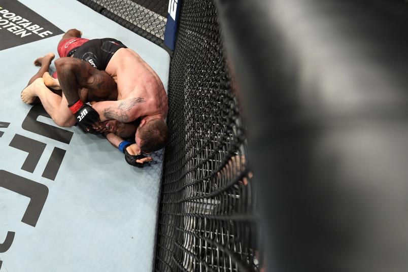 ATLANTA, GA - APRIL 13: (R-L) Nikita Krylov of Ukraine attempts to submit Ovince Saint Preux in their light heavyweight bout during the UFC 236 event at State Farm Arena on April 13, 2019 in Atlanta, Georgia. (Photo by Josh Hedges/Zuffa LLC/Zuffa LLC via Getty Images)