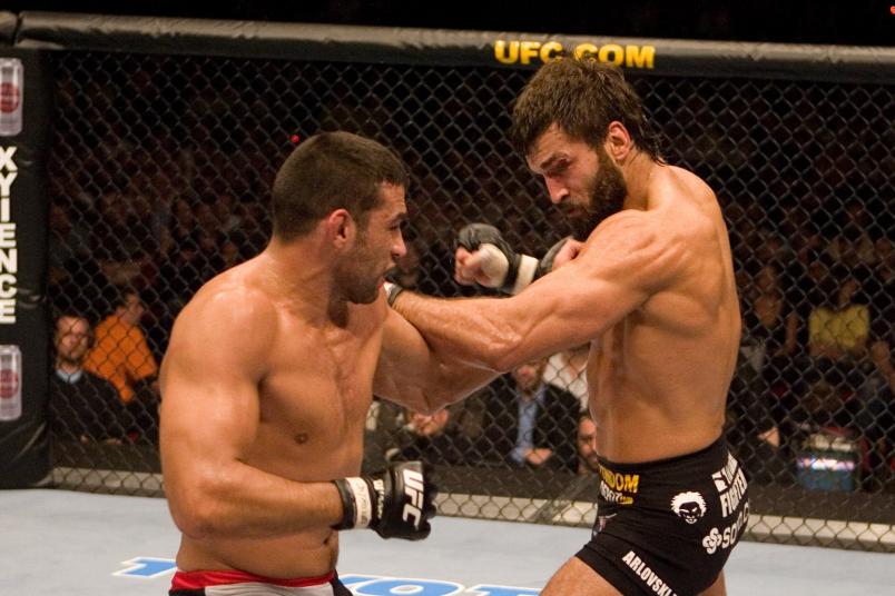 MANCHESTER, ENGLAND - APRIL 21: Andrei Arlovski (black shorts) def. Fabricio Werdum (white/black shorts) - Unanimous Decision during UFC 70 at M.E.N. Arena on April 21, 2007 in Manchester, England. (Photo by Josh Hedges/Zuffa LLC via Getty Images)