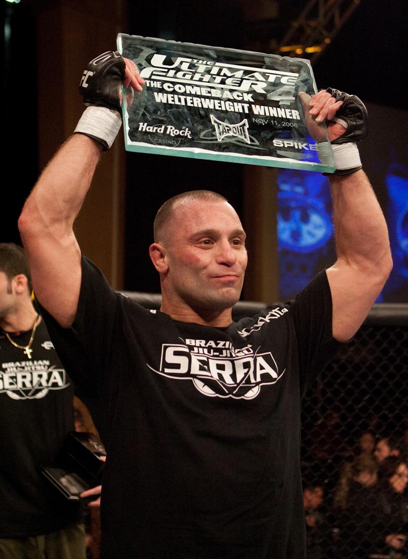 LAS VEGAS - NOVEMBER 11: Matt Serra is victorious over Chris Lytle at The Ultimate Fighter 4 Finale at the Joint at the Hard Rock on November 11, 2006 in Las Vegas, Nevada. (Photo by Josh Hedges/Zuffa LLC/Zuffa LLC via Getty Images)