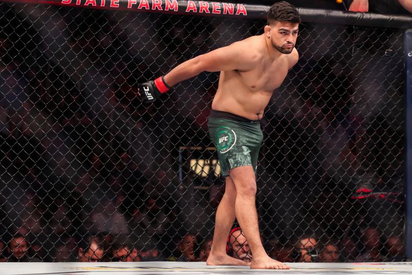 UFC Kelvin Gastelum prior to the start of his interim middleweight championship bout during the UFC 236 event at State Farm Arena on April 13, 2019 in Atlanta, Georgia. (Photo by Carmen Mandato/Zuffa LLC via Getty Images)