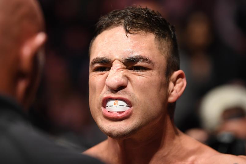 LAS VEGAS, NV - JULY 06: Diego Sanchez enters the octagon against Michael Chiesa in their welterweight fight during the UFC 239 event at T-Mobile Arena on July 6, 2019 in Las Vegas, Nevada. (Photo by Josh Hedges/Zuffa LLC/Zuffa LLC)