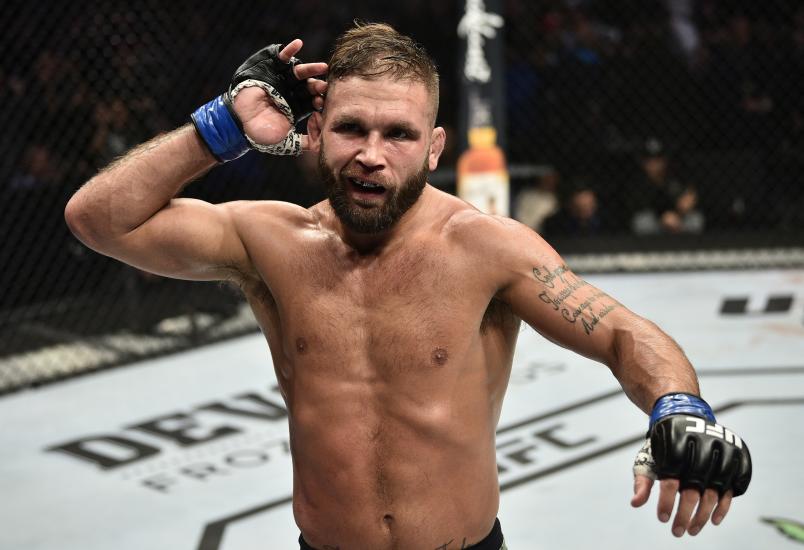 BOSTON, MASSACHUSETTS - OCTOBER 18: Jeremy Stephens reacts after the conclusion of round two of his featherweight bout against Yair Rodriguez during the UFC Fight Night event at TD Garden on October 18, 2019 in Boston, Massachusetts. (Photo by Chris Unger/Zuffa LLC via Getty Images)