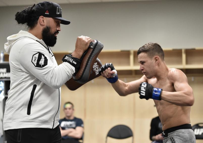 LAS VEGAS, NEVADA - DECEMBER 14: Kai Kara-France of New Zealand warms up prior to his fight during the UFC 245 event at T-Mobile Arena on December 14, 2019 in Las Vegas, Nevada. (Photo by Chris Unger/Zuffa LLC via Getty Images)