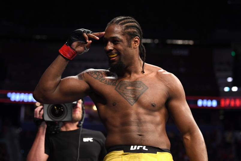 Ryan Spann celebrates his submission victory over Devin Clark in their light heavyweight bout during the UFC Fight Night event at Amalie Arena on October 12, 2019 in Tampa, Florida. (Photo by Josh Hedges/Zuffa LLC via Getty Images)