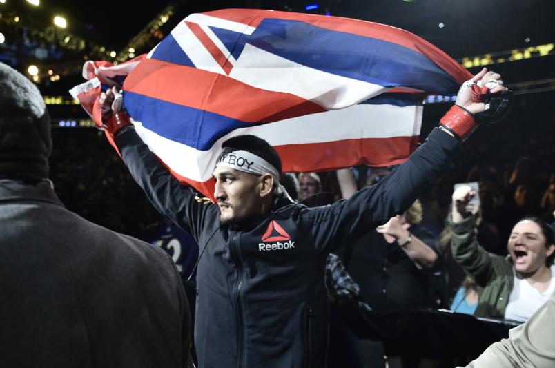 Max Holloway prepares to fight Alexander Volkanovski in their UFC featherweight championship bout during the UFC 245 event at T-Mobile Arena on December 14, 2019 in Las Vegas, Nevada. (Photo by Chris Unger/Zuffa LLC)