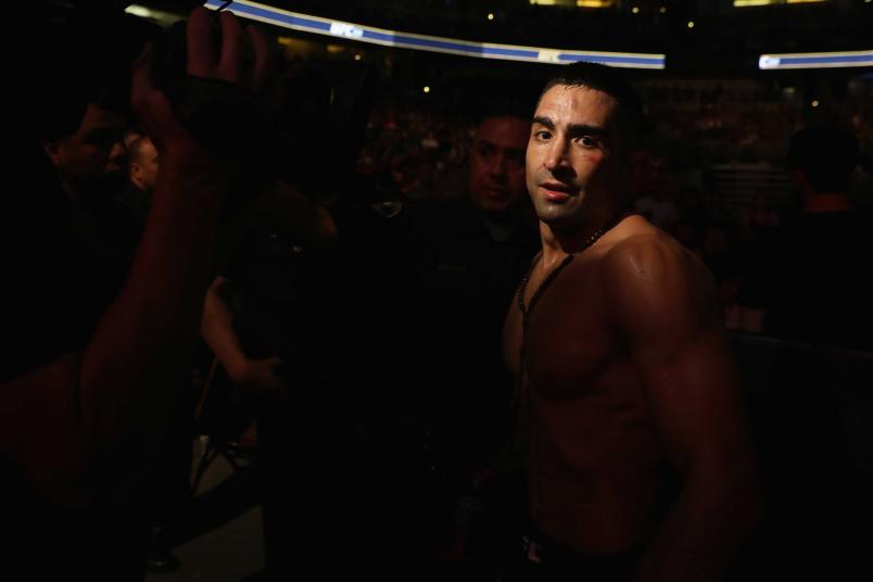 Ricardo Lamas walks out of the Octagon after his featherweight bout against Jason Knight during the UFC 214 event at Honda Center on July 29, 2017 in Anaheim, California. (Photo by Christian Petersen/Zuffa LLC)