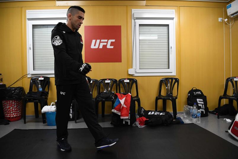 Ricardo Lamas warms up backstage during the UFC Fight Night event inside Arena Parque Rosa on November 17, 2018 in Buenos Aires, Argentina. (Photo by Mike Roach/Zuffa LLC)