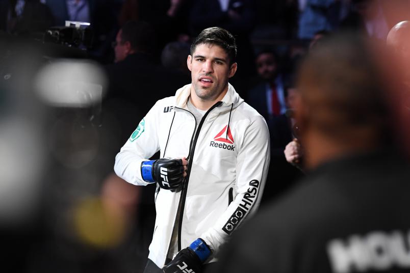 Vicente Luque of Brazil prepares to enter the Octagon prior to his welterweight bout against Stephen Thompson during the UFC 244 event at Madison Square Garden on November 02, 2019 in New York City. (Photo by Josh Hedges/Zuffa LLC via Getty Images)