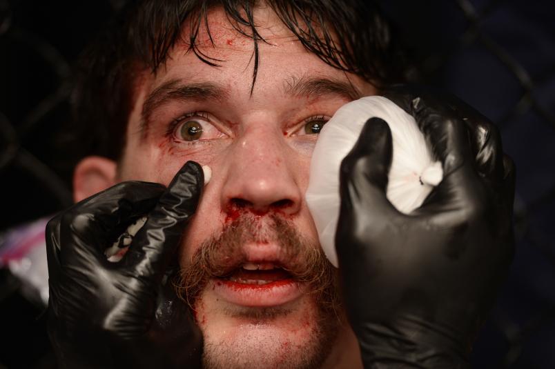 LAS VEGAS, NV - FEBRUARY 27: John Gunther rests in his corner between rounds against Mike Triziano in their semi final fight during the filming of The Ultimate Fighter: Undefeated on February 27, 2017 in Las Vegas, Nevada. (Photo by Brandon Magnus/Zuffa LLC/Zuffa LLC via Getty Images)