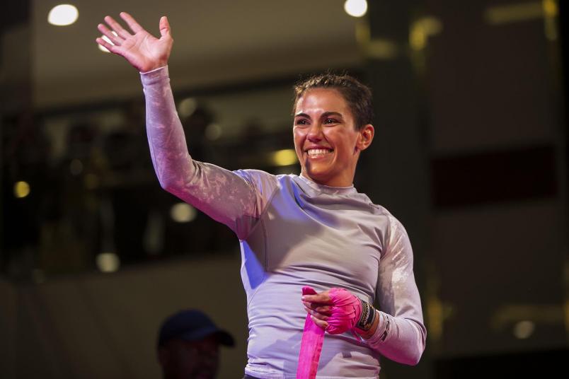 Jéssica Andrade participa de treino aberto ao público no Rio de Janeiro