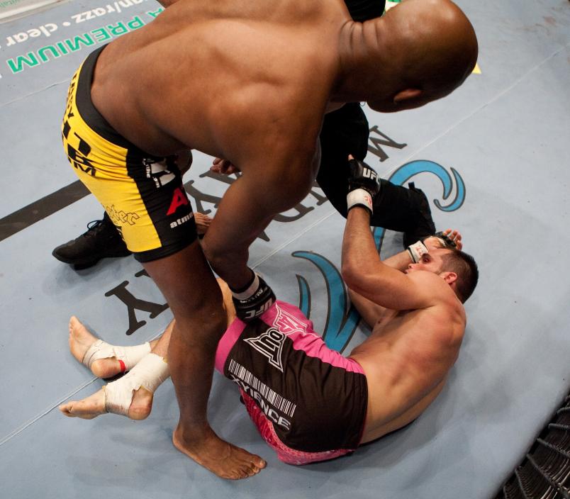 Anderson Silva defeats Rich Franklin by TKO at UFC 64 at the Mandalay Bay Events Center on October 14, 2006 in Las Vegas, Nevada. (Photo by Josh Hedges/Zuffa LLC via Getty Images)
