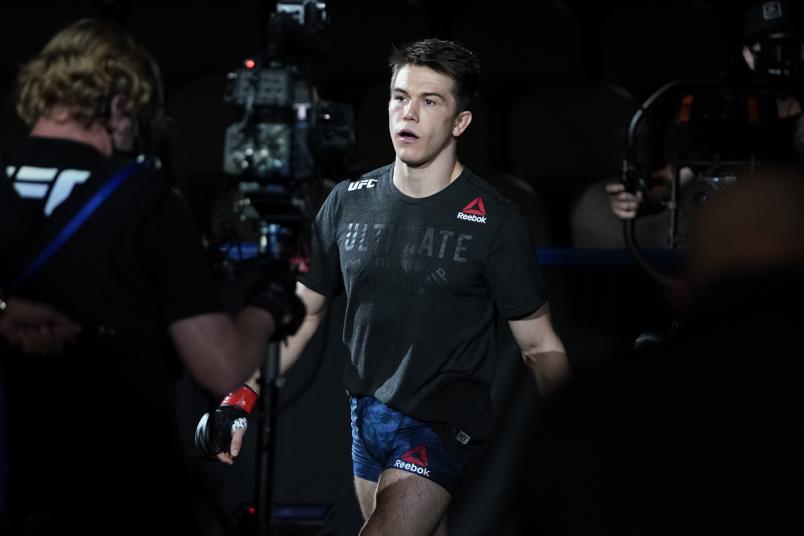 Alexander Hernandez walks to the Octagon prior to his bantamweight bout against Drew Dober during the UFC Fight Night Event at VyStar Veterans Memorial Arena on May 13, 2020 in Jacksonville, Florida. (Photo by Cooper Neill/Zuffa LLC via Getty Images)