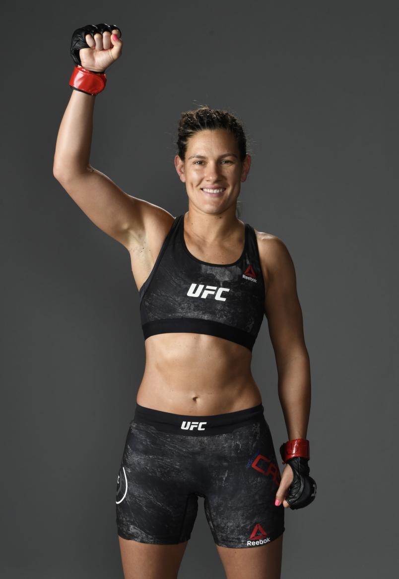 Cortney Casey poses for a portrait backstage after her victory during the UFC fight night event at VyStar Veterans Memorial Arena on May 16, 2020 in Jacksonville, Florida. (Photo by Mike Roach/Zuffa LLC)