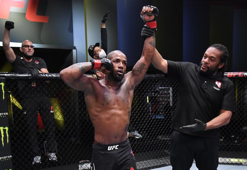 Bobby Green celebrates after his victory over Alan Patrick of Brazil in a lightweight fight during the UFC Fight Night event at UFC APEX on September 12, 2020 in Las Vegas, Nevada. (Photo by Jeff Bottari/Zuffa LLC)