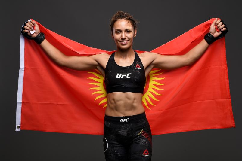 Antonina Shevchenko of Kyrgyzstan poses for a portrait backstage during the UFC Fight Night event at the Prudential Center on August 3, 2019 in Newark, New Jersey. (Photo by Mike Roach/Zuffa LLC via Getty Images)