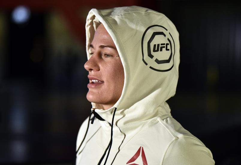 Gina Mazany prepares to fight Julia Avila in their bantamweight fight during the UFC Fight Night event at UFC APEX on June 13, 2020 in Las Vegas, Nevada. (Photo by Chris Unger/Zuffa LLC)