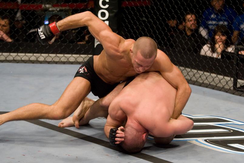 Georges St-Pierre def. Matt Serra - TKO - 4:45 round 2 during the UFC 83 at Bell Centre on April,19,2008 in Montreal, Canada. (Photo by: Josh Hedges/Zuffa LLC)