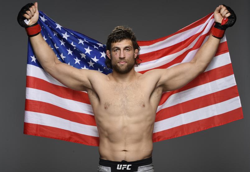 Andrew Sanchez poses for a portrait after his victory during the UFC Fight Night event at UFC APEX on August 08, 2020 in Las Vegas, Nevada. (Photo by Mike Roach/Zuffa LLC)